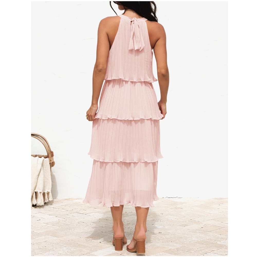 Pink Ruffle Halter dress - Picture 3 of 5